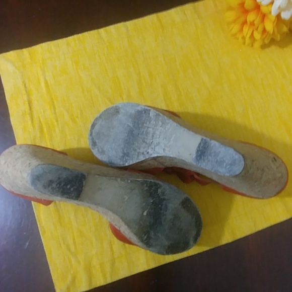 Steve Madden P-Ven Rustic Orange Wedges T-Strap - Picture 3 of 7